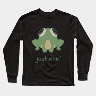 A sad frog vibin' Long Sleeve T-Shirt